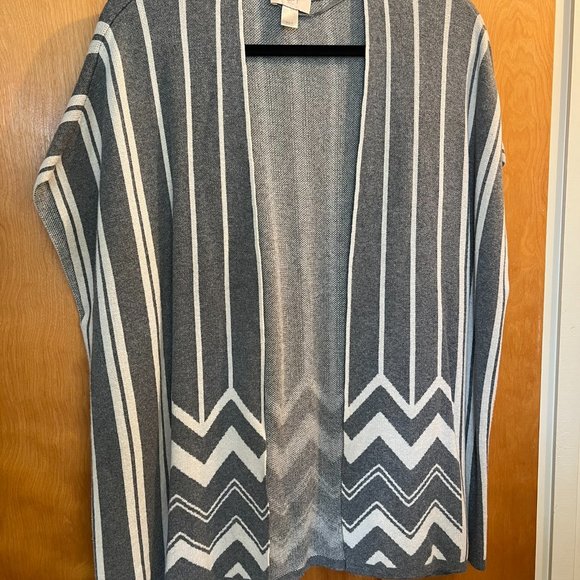 Bohemian Oversized Poncho Vest // Ann Taylor LOFT Outlet Women's Size XS/S - Picture 3 of 5
